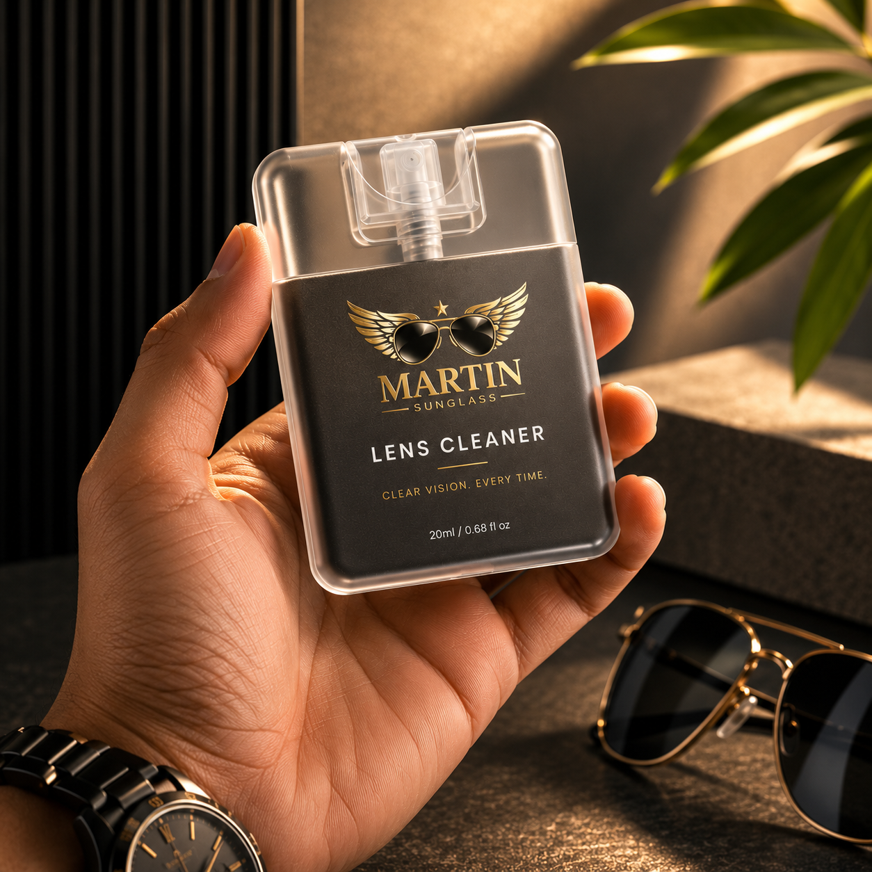 MARTIN Premium Lens Cleaner Spray (20ml) – Crystal Clear Vision for Sunglasses, Eyeglasses & Screens