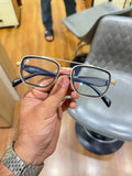 Prada Black Silver Square Eyeglass Frame - Alternate Front View