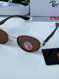 Ray-Ban x Ferrari RB8206 Gold Brown - Flat lay showing frame with Ray-Ban Tech white box and green hard case