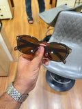 Prada Vintage Square Sunglasses Olive Brown - Front View