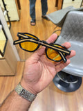 Prada Amber Square Sunglasses - Folded Gold Temple View