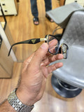 Prada Square Eyeglasses Frame Black Gold - Front View