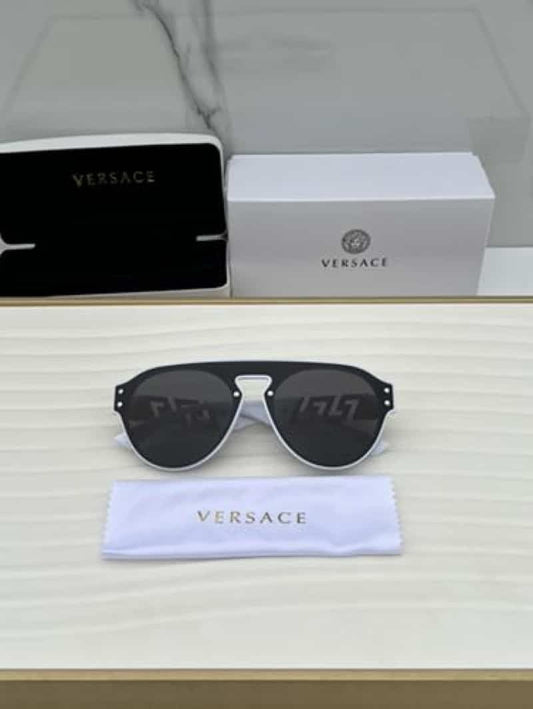Versace Greca Aviator Sunglasses White Black - Display with Box Set